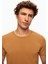 Slim Fit Camel Düz Örgü T-Shirt 0EF069421003M 3