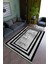 Salon Halısı Modern Gri Siyah Yolluk Kaymaz Yuvarlak Oval Kesme Ince Yıkanabilir Halı 1