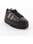 ES865 Kadın Kalın Silver Taşlı Sneakers Ayakkabı SİYAH SİYAH 2