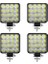 4'lü Off Road Beyaz Işık Sis Farı Lambası 16 LED Kare 2