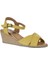 Sarı Deri Kadın Dolgu Topuklu Espadril Sandalet 01WS11100 3
