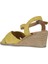 Sarı Deri Kadın Dolgu Topuklu Espadril Sandalet 01WS11100 5