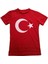 23 Nisan 19 Mayıs 29 Ekim 10 Kasım Okul Gösteri Unisex Garson Boy Ay Yıldız Baskılı Kısa Kol Tshirt - Kırmızı 2