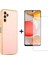 Samsung Galaxy A14 Uyumlu Kenarları Parlak Altın Renkli Kılıf ve Temperli Cam Ekran Koruyucu 1