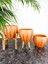 Ev Dekorasyon Siyah Çizgi Desenli Terrakota Toprak Saksı Saksılık Salon Çiçeklik Üçlü Set - 15 Cm 3