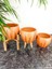 Ev Dekorasyon Siyah Çizgi Desenli Terrakota Toprak Saksı Saksılık Salon Çiçeklik Üçlü Set - 15 Cm 5