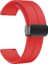 Google Ticwatch S2 Wear Os Kordon Silikon Mıknatıslı Ayarlanabilir HS19 Kırmızı 1