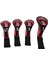 4x Golf Kafası Kapakları Sama Tag Koruyucu Siyah Kırmızı ile Sürücü Fairway Wood (Yurt Dışından) 1