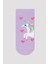 Kız Çocuk Lila Unicorn Kalp Desenli 2li Patik Çorap 3