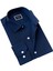 Lacivert Üzeri Beyaz Puantiye Baskılı Slim Fit Nefes Alan Yazlık Pamuk Gömlek 1