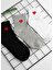 Black Arden Socks Kalp Desenli Siyah Beyaz Gri Kolej Çorap 3 Çift 1