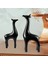 2x Geyik Heykeli Figürinler Kitap Masaüstü Dekorasyon Siyah Için Feng Hayvan (Yurt Dışından) 4