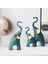 3 Fil Heykeli Set Koleksiyon Aksesuar El Sanatları Yatak Odası Green Için Modern (Yurt Dışından) 5