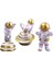 3pcs Sevimli Astronot Heykeli Uzaycı Raf Için Figürin Şömine Altın (Yurt Dışından) 2