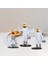 3 Adet Astronot Heykelcik Pvc Heykel Dekoru Için Doğum Günü Kek Hediyesi Altın (Yurt Dışından) 5