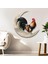 Rooster Moon Metal Duvar Sanat Sanat Heykel Banyo Ofis Bahçesi 30CM Için (Yurt Dışından) 1