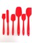 Shop-Set Isıya Dayanıklı Yanmaz Yapışmaz Silikon Spatula Seti 6 Parça-Kırmızı 2