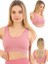 Yeni Sezon Ince Askılı Pedli Fitilli Smsm Toparlayıcı Crop Büstiyer Pembe 1