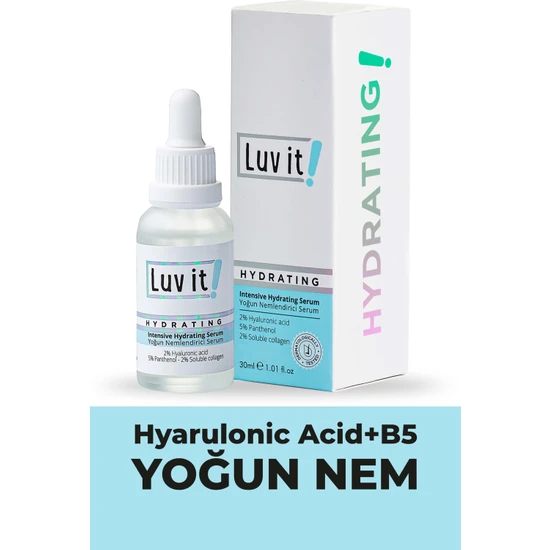 Luv it! Yoğun Nemlendirici Serum (Hyaluronic Acid + Panthenol + Soluble Collagen) 30 ml
