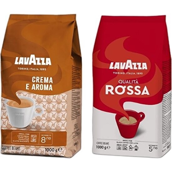 Lavazza Crema E Aroma 1kg + Qualita Rossa 1kg 2'li Çekirdek Kahve Seti 2kg