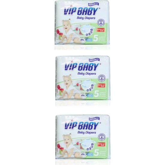 Vıp Baby Active & Soft 5 Junior 28 Adet Bebek Bezi 3 Paket