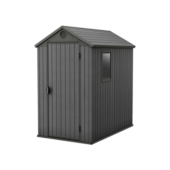 Keter Darwin 4x6 Bahçe Depolama Evi Alet Evi Ahşap Görünümlü Su Geçirmez Depo Gri