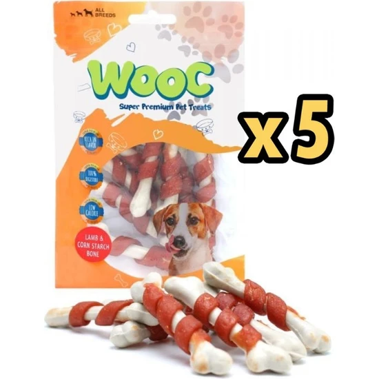 Wooc Dog Kuzu Sargılı Kalsiyum Kemikli Ödül x 5 Adet