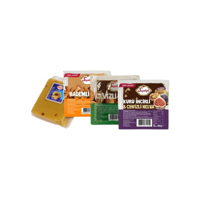 Seyidoğlu Yaz Helva Çeşitleri 350 gr 4'lü Set – Bademli, Cevizli, İncirli, Kuru Meyveli
