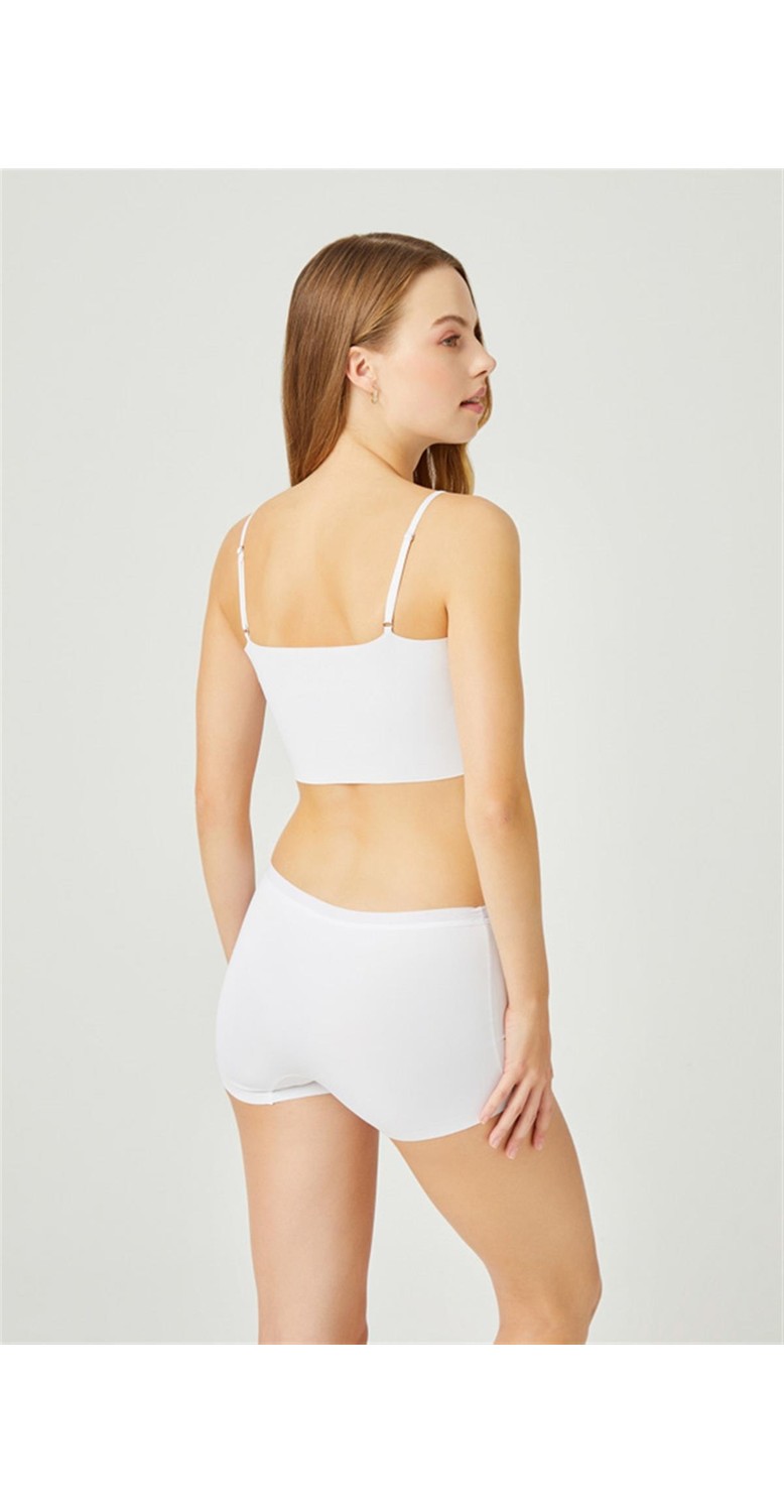 Cottonhill Kadın Basic Kahverengi Dikişsiz Lazer Kesim Boxer Konforlu Tasarım görsel 2