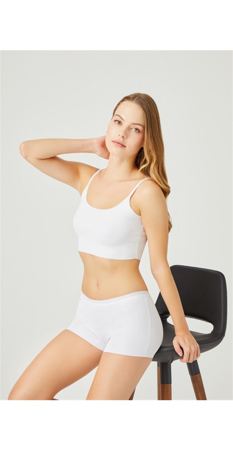 Cottonhill Kadın Basic Kahverengi Dikişsiz Lazer Kesim Boxer Konforlu Tasarım görsel 4
