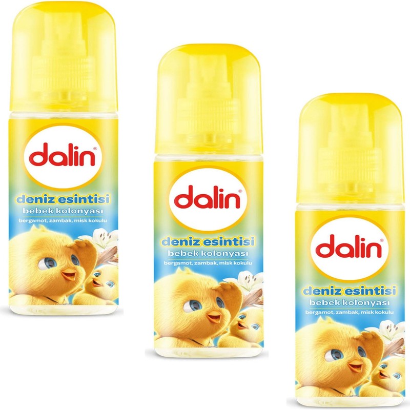 Dalin Bebek Kolonyası Deniz Esintisi Bergamot Zambak Misk Kokulu 100 ml 3 Adet