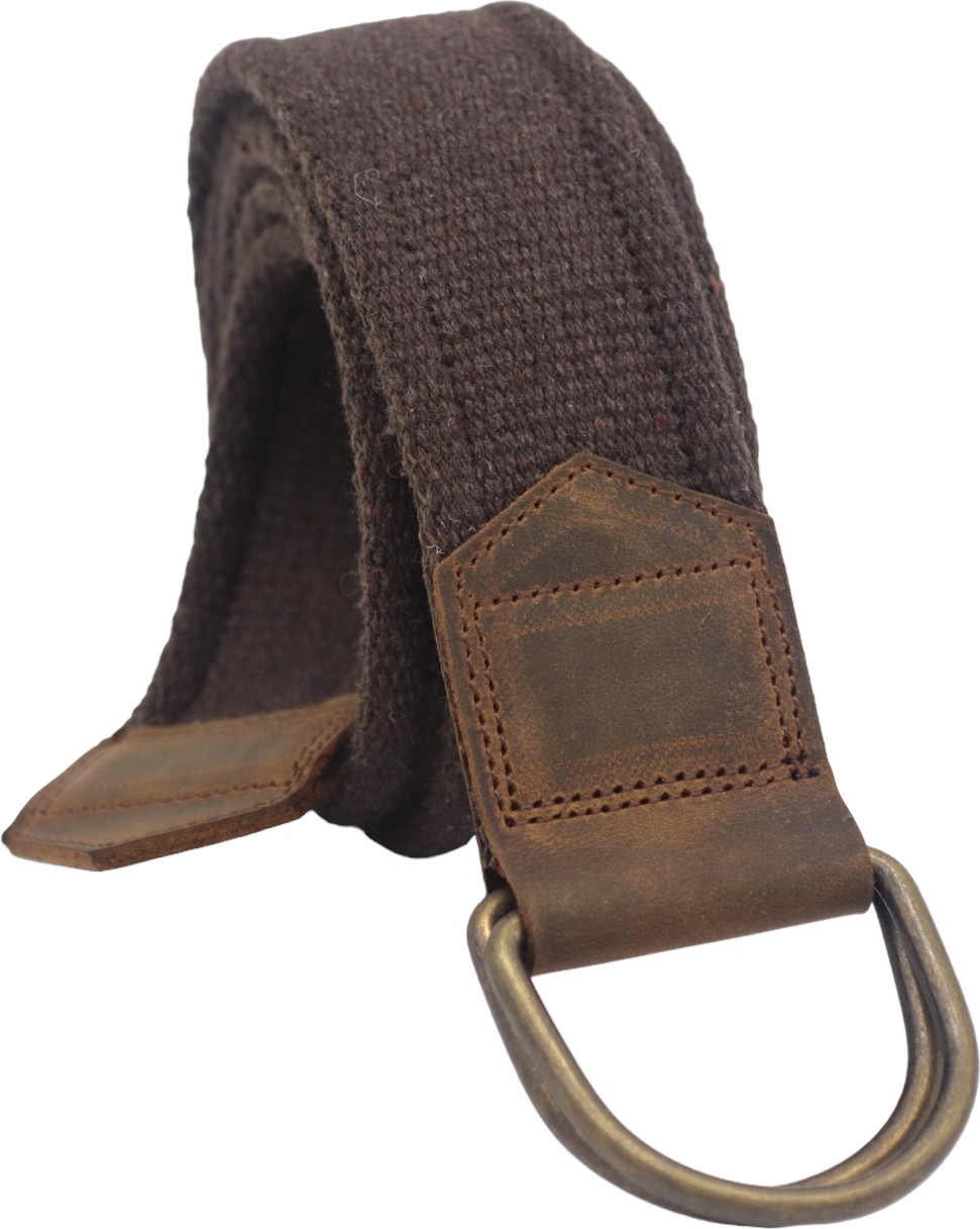 Anatolia Craft Erkek Kadın Kız Genç Unisex Derili D Tokalı Dokuma Kahverengi Taktik Spor Kanvas Kot Bezkemer