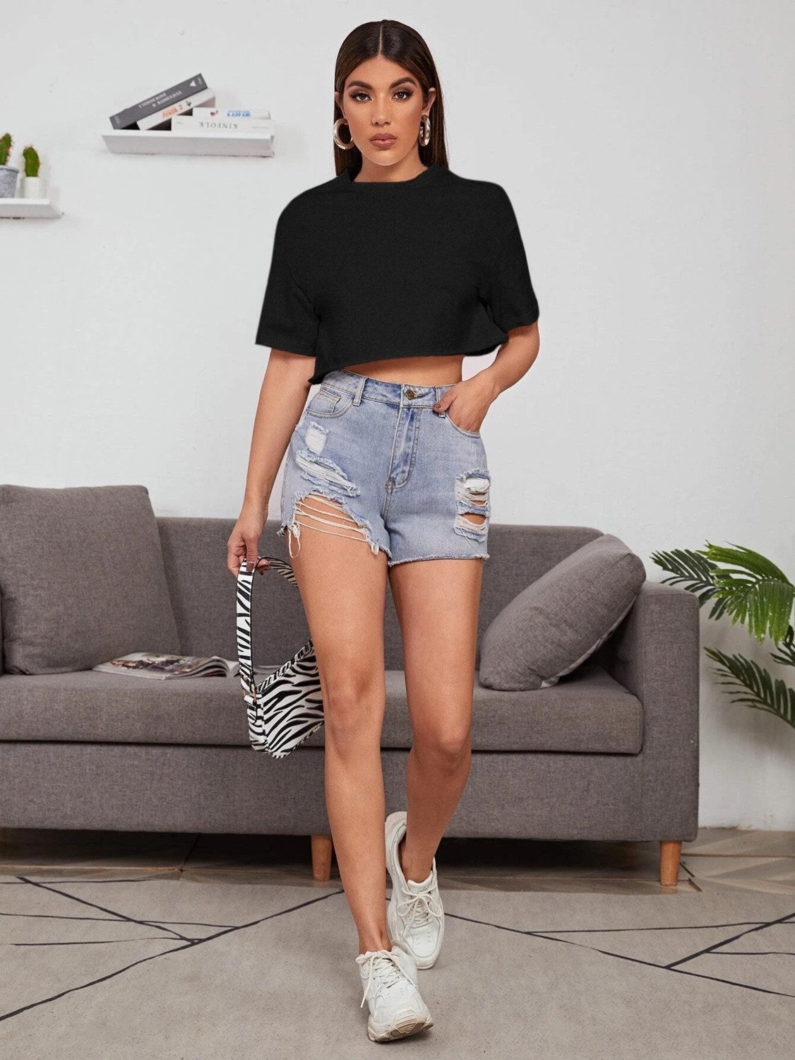 DAXİS Sportwear Company Crop Siyah Tshirt-Daxis Sportwear Company görsel 4