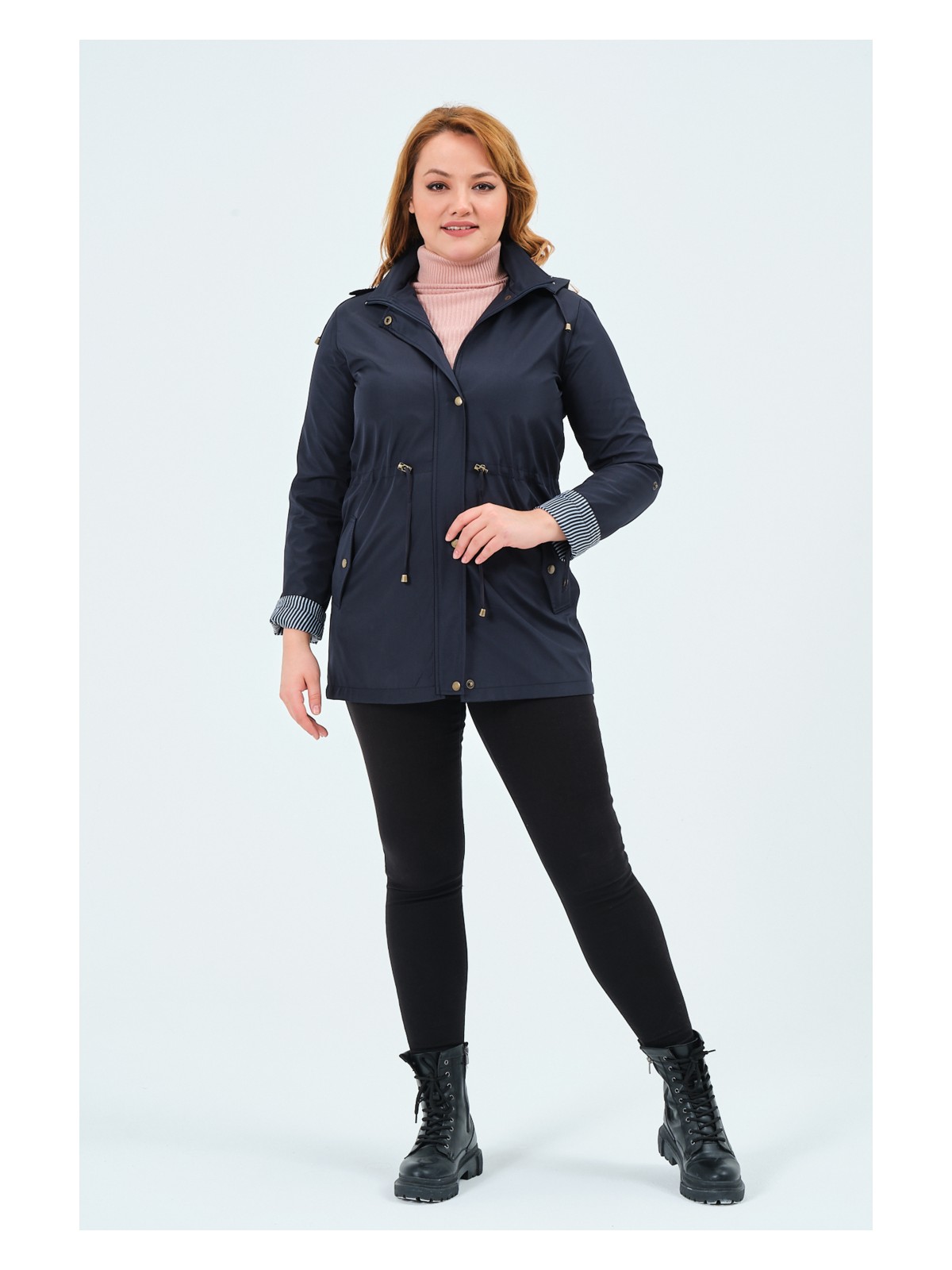 Glr & Gym Beren Mevsimlik Büyük Beden Yazlık Trençkot Mont - Görsel 5