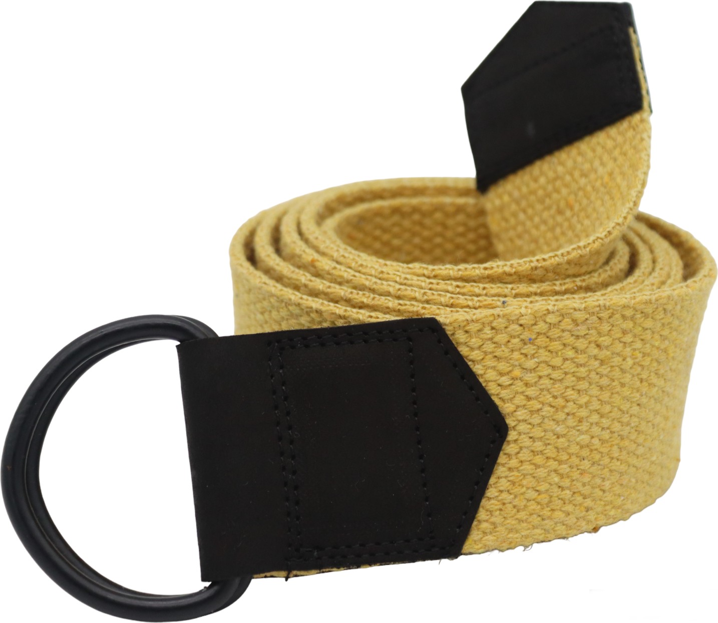 Anatolia Craft Erkek Kadın Kız Genç Unisex Derili D Tokalı Siyah Halkalı Dokuma Sarı Taktik Spor Kanvas Kot Bez Kemer görsel 2