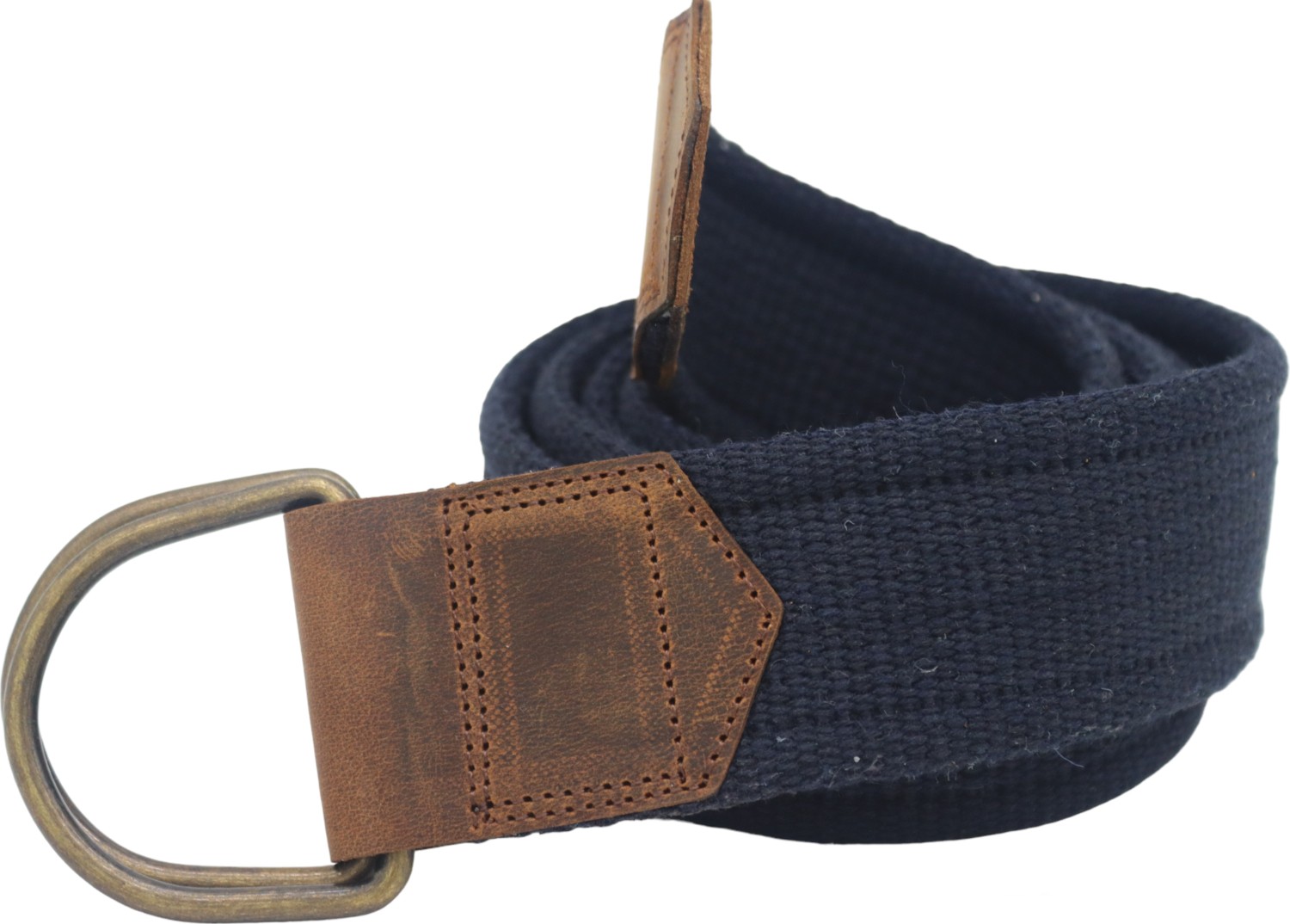 Anatolia Craft Erkek Kadın Kız Genç Için Unisex Derili D Tokalı Siyah Halkalı Dokuma Lacivert Taktik Spor Kanvas Kot Bezkemer görsel 2