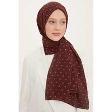 Armine Puantiye Desen Floş Şal Kahverengi