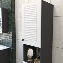 Yıldız Elegance Banyo Boy Dolabı Luxe Antrasit-Beyaz