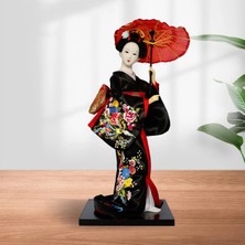 Chasoe 12 "japon Geisha Minyatür Figürinler Heykeli El Yapımı Reçine Masaüstü , Süs, 13CMX13CMX30CM Siyah Için (Yurt Dışından)