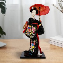Chasoe 12 "japon Geisha Minyatür Figürinler Heykeli El Yapımı Reçine Masaüstü , Süs, 13CMX13CMX30CM Siyah Için (Yurt Dışından)