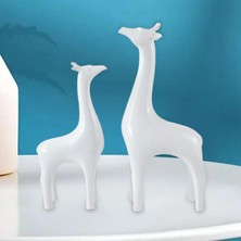 Chasoe 2 Adet Modern Geyik Heykel Figürinler Hayvan Feng Shui Kitaplık Ev Dekor Beyaz (Yurt Dışından)