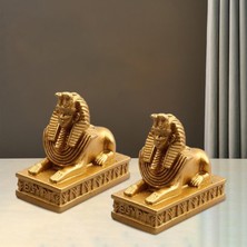 Chasoe 2x Sfenks Heykelleri Mısır Figürinler Heykeli Firavun Oturma Odası Rafı (Yurt Dışından)