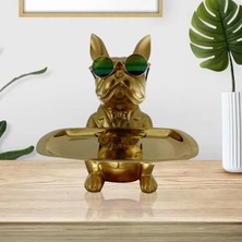 Chasoe Masa Polyresin Köpek Heykel Giriş Anahtar Depolama Tutucu Süs Sanatı Altın (Yurt Dışından)