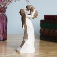 Chasoe Elle Boyanmış 3D Reçine Kız Dostluk Dostluk Heykeli Melek Sanat Eseri Bahçesi Kapalı Koleksiyonlar (Yurt Dışından)