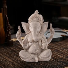 Chasoe Fil Ganesha Heykel Tanrı Heykeli Oturan Feng Shui Dekorasyon Hediyesi (Yurt Dışından)
