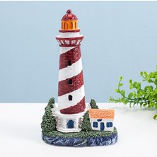 Chasoe Reçine Deniz Feneri Heykelcik Deniz Feneri Modeli Parti Favorisi Otel Dekoru Kırmızı (Yurt Dışından)