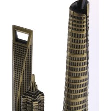 Chasoe Hatıra Binası Metal Shanghai Skylines Binaları Model Masa Dekoru Hediyesi - 20CM (Yurt Dışından)