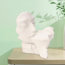 Chasoe Reçine Heykel Severler Soyut Heykel Figürler Romantik Sanat Aksan Kabini Beyaz (Yurt Dışından)