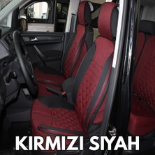 Kepmorpho Opel Mokka Lüx Oto Koltuk Minderi Ön Arka 5'li Set Elegance Serisi Kırmızı Siyah