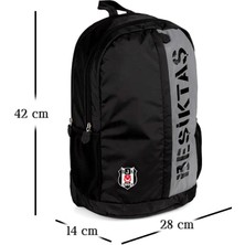 Me Çanta Beşiktaş Kaligrafik Baskılı Laptop Bölmeli Okul Sırt Çantası 3 Bölmeli (23328)